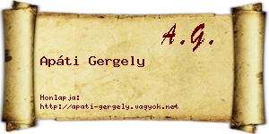 Apáti Gergely névjegykártya